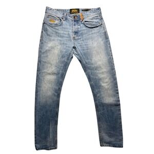 Superdry Copperfill Loose Selvedge Jeans Men's 32x32 Relaxed Copper Black Denim
